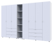 Комплект шаф для одягу Doros Гелар (3 шт.) 309,4х49,5х203,4 см Білий (DRS-011180) 00000053963 фото 3