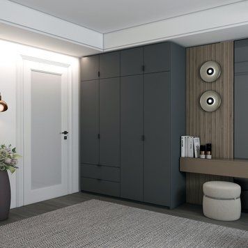 Шафа розпашна с антресолью Doros Лукас 180х50х240 см Графіт (DRS-011192) (арт. 00000053975) &mdash; фото
