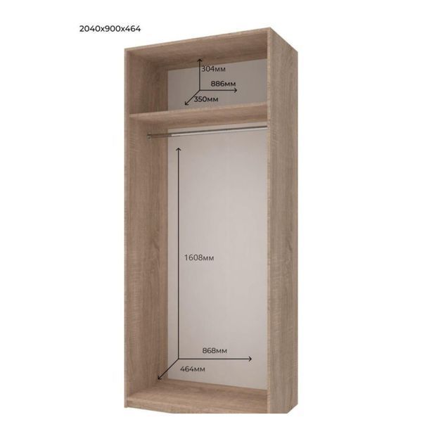 Шафа розпашна для одягу Doros Промо 90х48х204 см Дуб сонома (DRS-011196) (арт. 16764) &mdash; фото