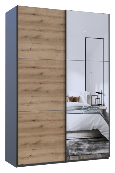 Шкаф-купе двухдверный Doros G-Caiser 160х60х240 см Графит/Дуб евок/1 Зеркало (DRS-011038) (арт. 00000054065) &mdash; фото