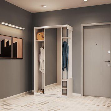 Передпокій з дзеркалом Doros City One Door 110х45х210 см Білий (DRS-011404) (арт. 16972) &mdash; фото